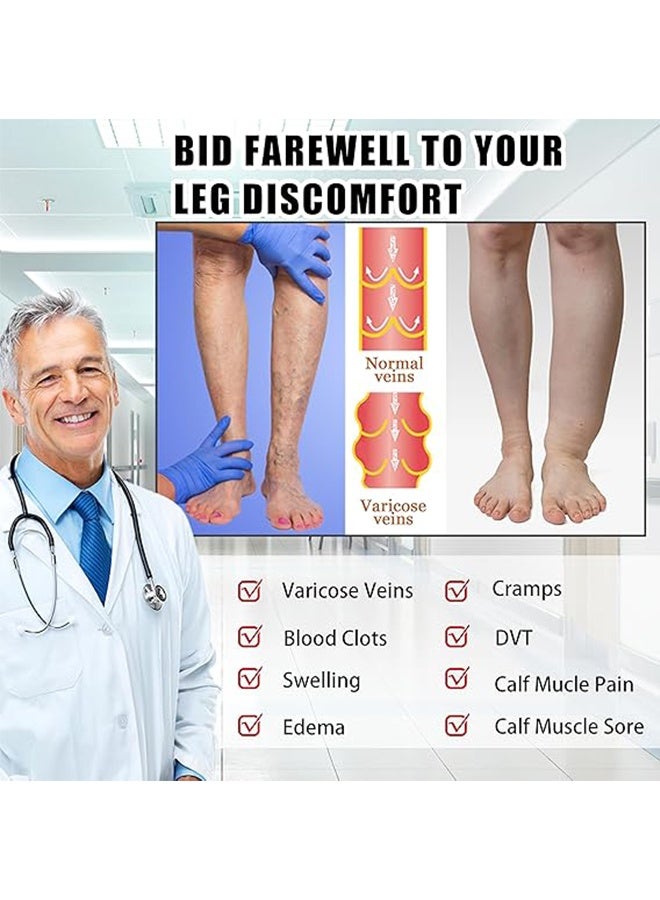 3 Pairs Compression Socks for Women&Men Cotton Elastic Knee High Socks Travel Hiking Running Stocking - Image 4